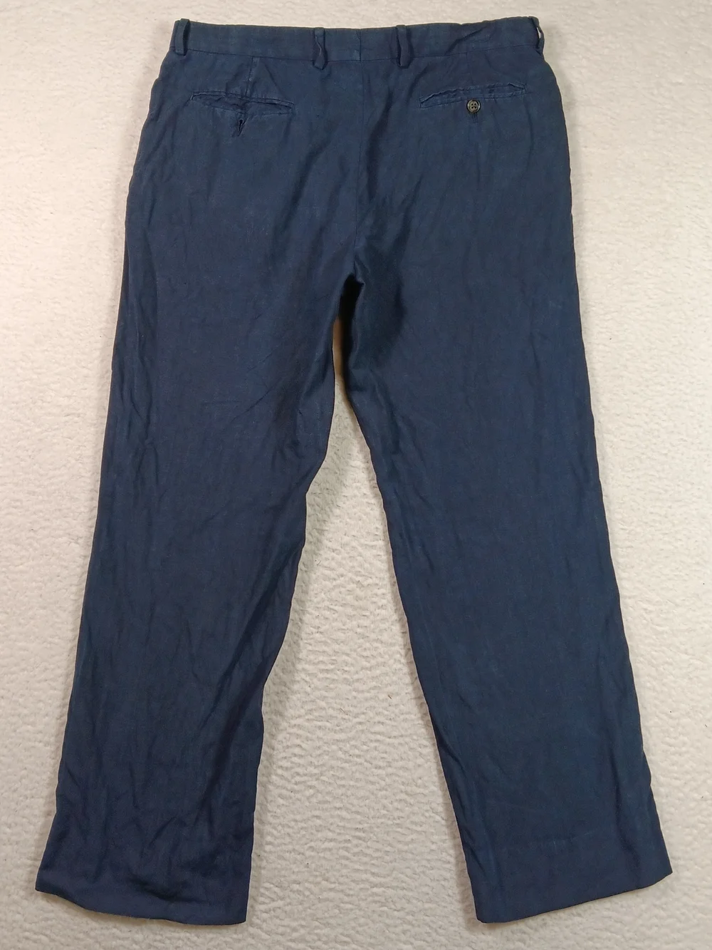 Vintage 80s Polo Ralph Lauren Pants Mens 36x30 Navy 100% Linen Trousers Italy